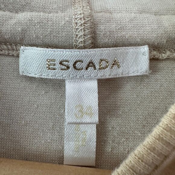 Escada Womens Velour Pullover‎ Cotton Blend Knit Sweater Hoodie Sz 34 Small - Picture 7 of 11